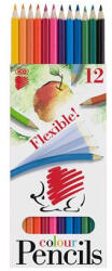 ICO Színes ceruza készlet, hatszögletű, hajlékony "Süni", 12 különböző szín