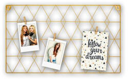  Képkeret, fém, 3 db fa csipesszel, 30x50 cm, "Zep Cambria", arany