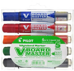 Pilot Táblamarker készlet, 2, 3 mm, kúpos "V-Board Master", 5 különböző szín (PBMTK5)