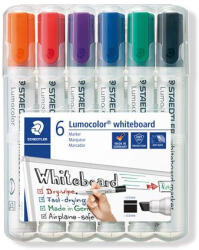 STAEDTLER Táblamarker készlet, 2-5 mm, vágott "Lumocolor® 351 B", 6 különböző szín