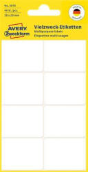 Avery-Zweckform Etikett, 38x29 mm, kézzel írható, lekerekített sarkú, 40 etikett/csomag