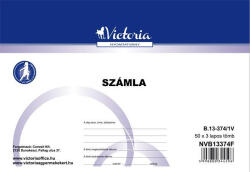 Victoria Paper Nyomtatvány, számlatömb, egy ÁFÁs, 50x3, A5, fekvő, "B. 13-374", 10 tömb/csomag (NVB13374F)