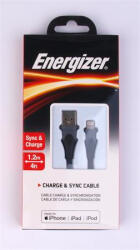 Energizer USB kábel, USB-A - Lightning (Apple), 1, 2m, fekete