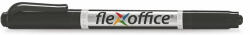 FlexOffice Alkoholos marker, 0, 4/1, 0 mm, kúpos, kétvégű "PM01", fekete (FOPM01FK)