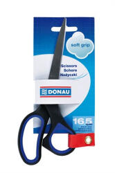 DONAU Olló, irodai, 16, 5 cm "Soft Grip", fekete-kék