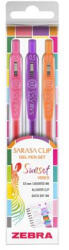 Zebra Zseléstoll készlet, 0, 25 mm, nyomógombos "Sarasa Clip Sunset", 3 különböző szín