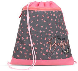 Belmil Tornazsák "Bloomy Blossom", szürke-rózsaszín, pillangó