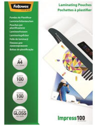 Fellowes Meleglamináló fólia, 100 mikron, A4, fényes, 100 db