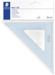 STAEDTLER Háromszög vonalzó, műanyag, 45°, 25 cm "Mars 567", átlátszó kék