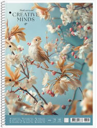 Shkolyaryk Publishing House Spirálfüzet, A4, vonalas, 80 lap, SHOLYARYK "College Block Creative Minds", vegyes