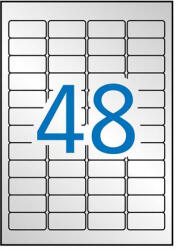 APLI Etikett, 45, 7x21, 2 mm, poliészter, időjárásálló, kerekített sarkú, ezüst, 960 etikett/csomag (LCA10066)