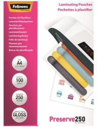 Fellowes Meleglamináló fólia, 250 mikron, A4, fényes, 100 db