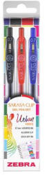 Zebra Zseléstoll készlet, 0, 33 mm, nyomógombos "Sarasa Clip Urban Vibes", 3 különböző szín