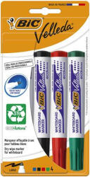 BIC Flipchart- és táblamarker készlet, 1, 4 mm, kúpos" Velleda ecolutions", 4 különböző szín (BC8757151)