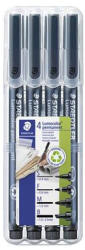 STAEDTLER Alkoholos marker készlet, OHP "Lumocolor® 31", 4 különböző vonalvastagság, fekete (TS319WP4GS)