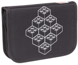 LEGO® Tolltartó, klapnis, cipzáras, töltött "Bricks", fekete-mintás