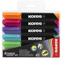 Kores Alkoholos marker, 3 mm, kúpos "K-Marker XP1", 6 különböző szín (IK20902)