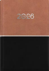 Dayliner Naptár, tervező, A5, napi "Contrast", barna-fekete