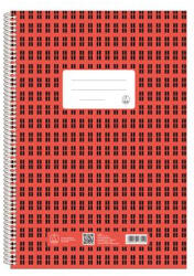 Fűzfői Papírmanufaktúra Spirálfüzet, A4, franciakockás, 70 lap "Novum