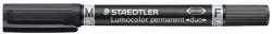 STAEDTLER Alkoholos marker, 0, 6/1, 5 mm, kúpos, kétvégű "Lumocolor® duo 348", fekete (TS3489)