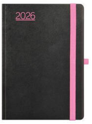 TopTimer Naptár, tervező, A5, heti, "Nero", fekete-pink