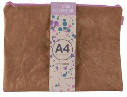 APLI Rendszerező tasak, cipzáras, bőrhatású textúra, műanyag, A4 "Kraft", vegyes színű cipzár