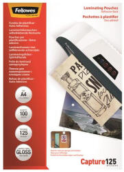 Fellowes Meleglamináló fólia, 125 mikron, A4, fényes, öntapadó, 100 db
