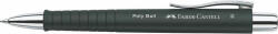 Faber-Castell Golyóstoll, 0, 7 mm, nyomógombos fekete tolltest "Poly Ball", kék
