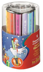 STABILO Filctoll készlet, 1, 5-2 mm, rugós hegy "Trio Scribbi", 12 különböző szín