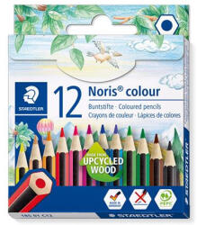STAEDTLER Színes ceruza készlet, hatszögletű, félhosszú "Noris Colour 185", 12 különböző szín