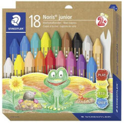 STAEDTLER Zsírkréta, vastag, hatszögletű "Noris Junior 224", 18 különböző szín (TS224C18)