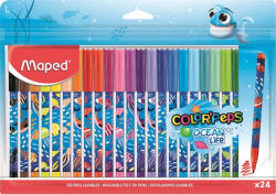 Maped Filctoll készlet, 2 mm, kimosható "Color'Peps Ocean Life", 24 különböző szín (IMA845703)