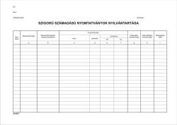Victoria Paper Nyomtatvány, szigorú számadású nyomtatványok nyilvántartása, 25 lap, A4, 10 tömb/csomag (NVKO1827)