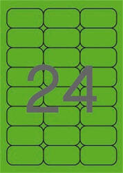 APLI Etikett, 64x33, 9 mm, színes, kerekített sarkú, neon zöld, 480 etikett/csomag (LCA2873)
