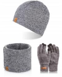 Brødrene Szürke Téli Sapka Kémény Kesztyű Szett 3az1ben (103148-LGM)