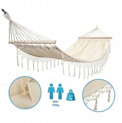 Enero Kerti Függőágy 2 Személyes 200X150CM Rúddal És Miami Ekrü Rojtokkal (5902431018966)