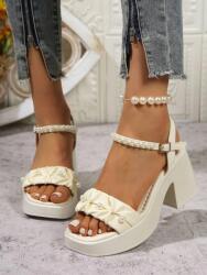 Shein A43111 Shein Gyöngyökkel Díszített Magassarkú Szandál (2) 40 (sx2404016944437636)