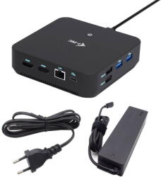 i-tec Docking Station I-TEC Statie de andocare I-TEC USB-C DP Dual HDMI cu alimentare 100W si incarcator universal 100W, 290571, 5xUSB-A, 2xUSB-C, 2xHDMI, 1xDisplayport, RJ45, 3.5mm jack (C31TRIVIDPRO100W)