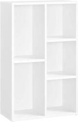 VASAGLE Könyvespolc 5 rekesszel 50 x 80 x 24 cm, fehér (LBC25WT) - vasbutor