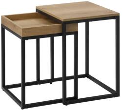 VASAGLE 2 db-os egymásba rakható asztal, éjjeliszekrény (LNT02N) - vasbutor