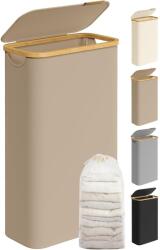 SONGMICS Szennyeskosár fedővel, keskeny szennyes tároló, 65 L, 42 x 22, 5 x 70, 5 cm, Tevebarna (LCB506N02)