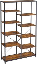 VASAGLE Könyvespolc, 5 szintes tárolópolc, rusztikus barna-fekete (LLS155B01)