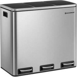 SONGMICS Szelektív szemetes 54 liter, hulladékleválasztó rendszer 3 rekeszes, ezüst (LTB54NL)