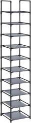 SONGMICS 10 szintes cipőtartó 33 × 33 × 173 cm, szürke (LSR110G01)