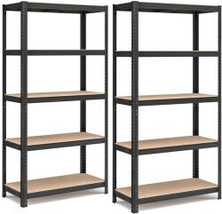 SONGMICS Acél polcrendszer 2 db-os, 180x90x40 cm, fekete (GLR042B01) - vasbutor