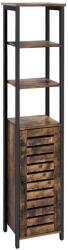 VASAGLE Keskeny tárolószekrény, magas szekrény, rusztikus barna-fekete (LSC37BX)