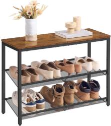 VASAGLE cipőtartó állvány 8x75x53cm, barna-tintafekete (LBS043KD01)