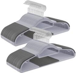 SONGMICS Csúszásmentes nagy teherbírású műanyag vállfák 50 db-os csomag, világos és sötétszürke (CRP20G50)