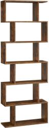 VASAGLE Könyvespolc, szabadon álló dekoratív tárolópolcok 70x190, 5x24 cm, rusztikus barna (LBC61BX) - vasbutor