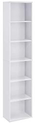 VASAGLE Könyvespolc, 6 szintes nyitott tárolópolc, álló polcegység, 24 x 40 x 178, 5 cm, felhő fehér (LBC167T14)